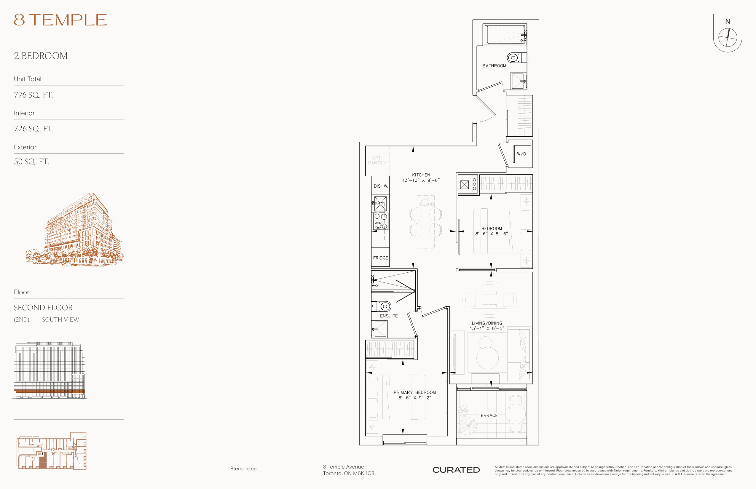 726 sq ft Suite Floor Plan
